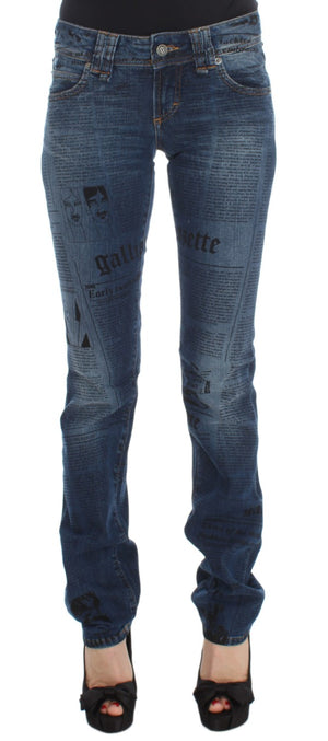 Slim Fit Bootcut-Jeans aus Baumwollmischung in blauer Waschung