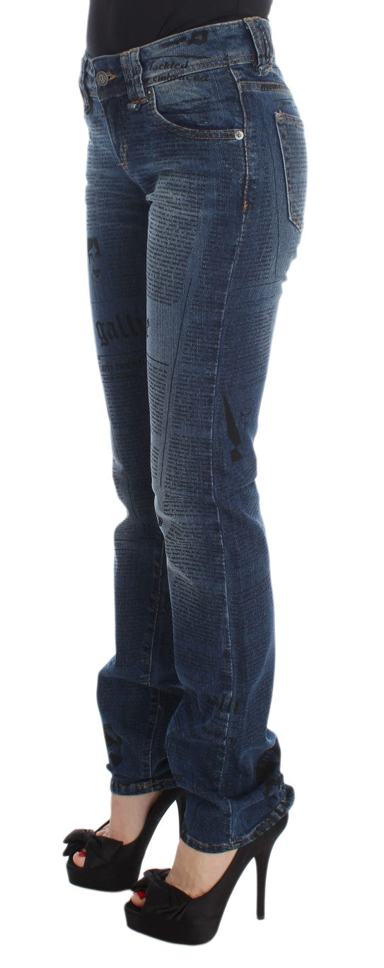 Slim Fit Bootcut-Jeans aus Baumwollmischung in blauer Waschung