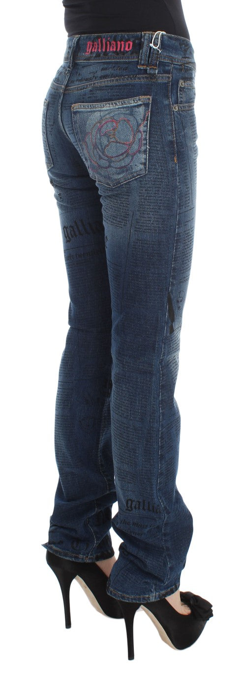 Slim Fit Bootcut-Jeans aus Baumwollmischung in blauer Waschung