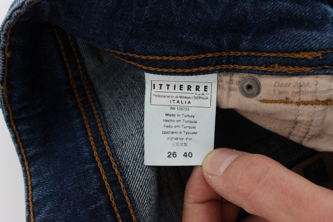 Slim Fit Bootcut-Jeans aus Baumwollmischung in blauer Waschung