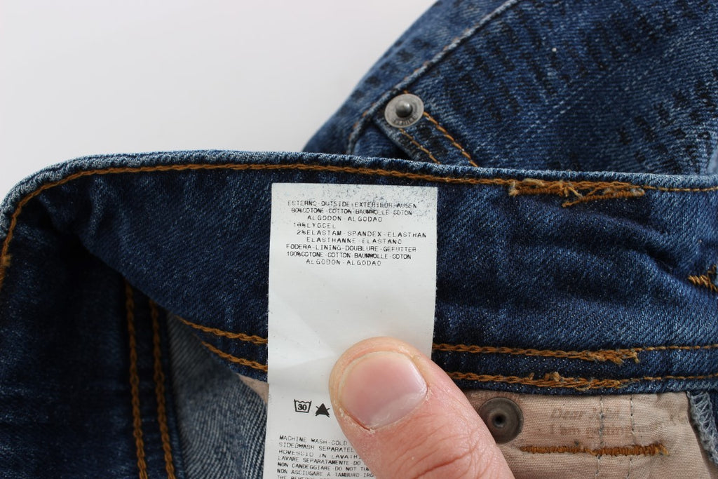 Slim Fit Bootcut-Jeans aus Baumwollmischung in blauer Waschung