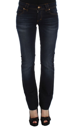 Slim Fit-Jeans aus Baumwolle in Blauwäsche