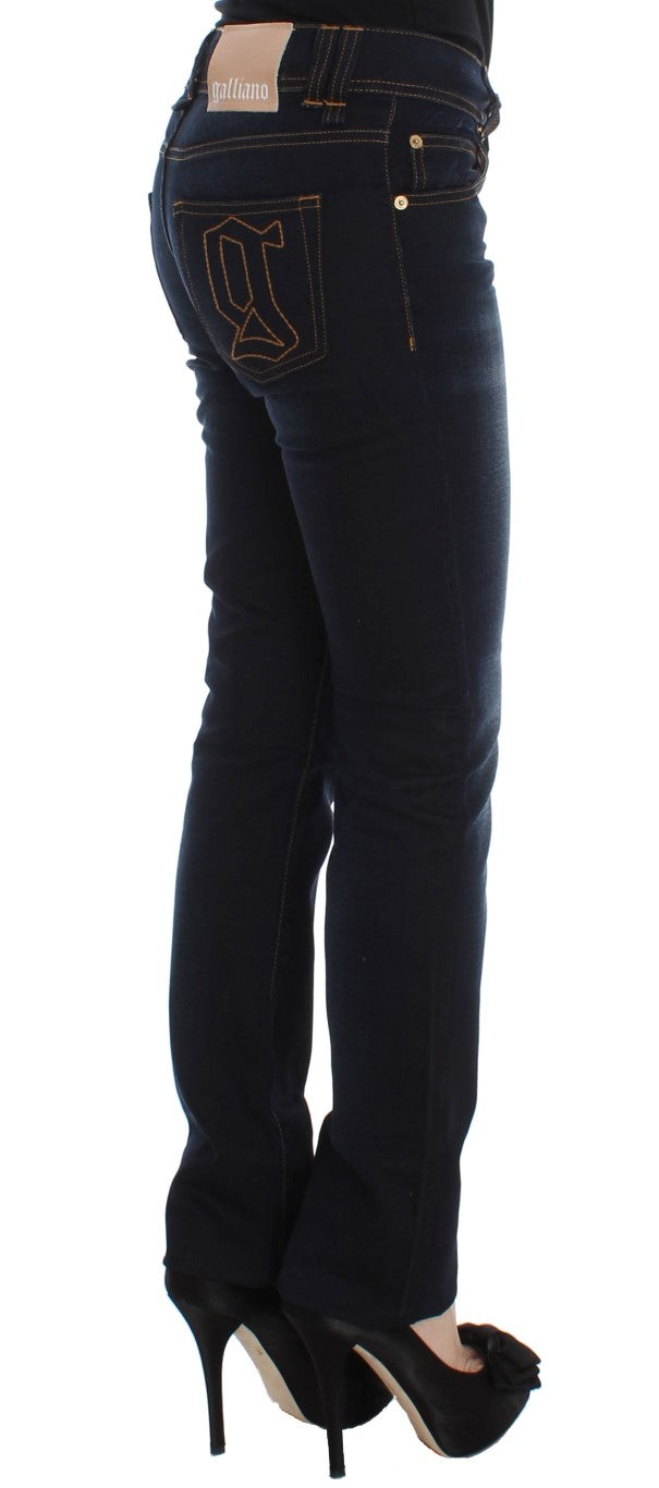 Slim Fit-Jeans aus Baumwolle in Blauwäsche