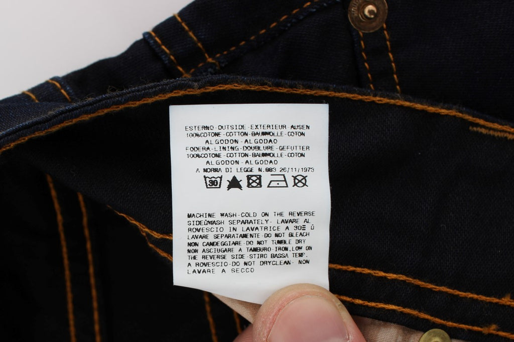 Slim Fit-Jeans aus Baumwolle in Blauwäsche