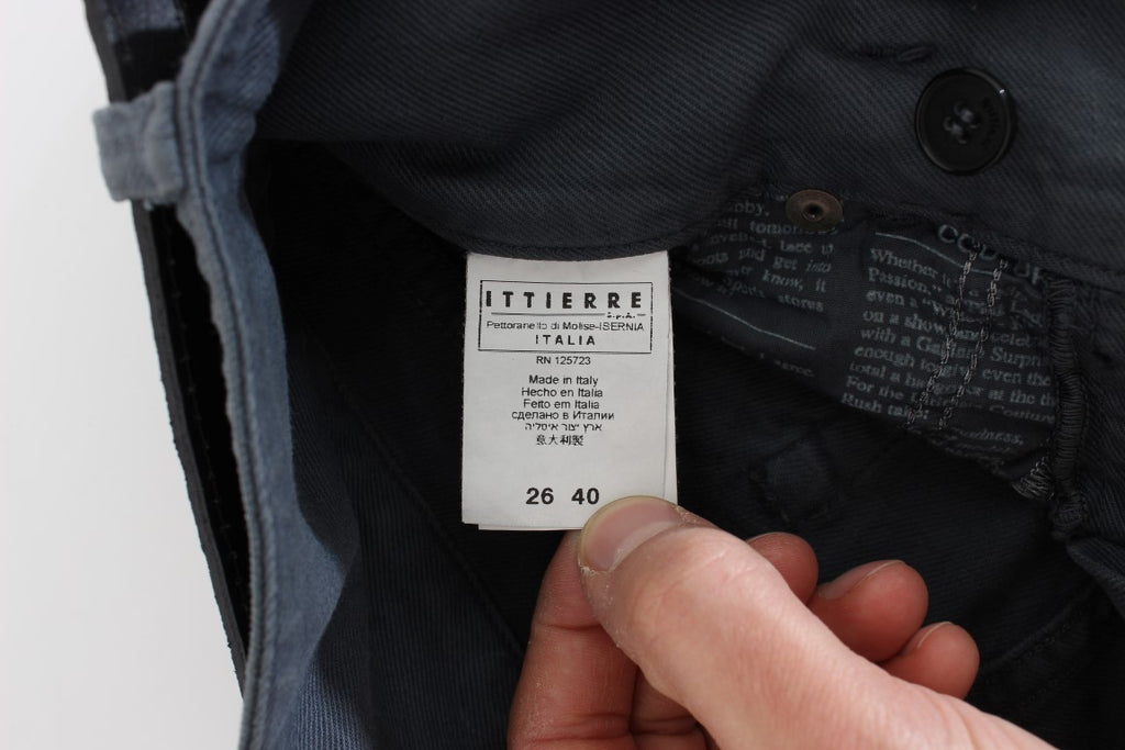 Blaue Slim Fit Jeans aus Baumwollmischung mit hoher Taille