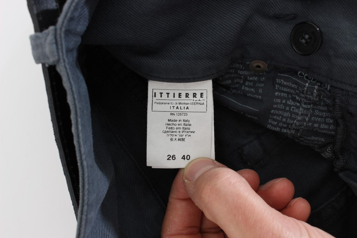 Blaue Slim Fit Jeans aus Baumwollmischung mit hoher Taille