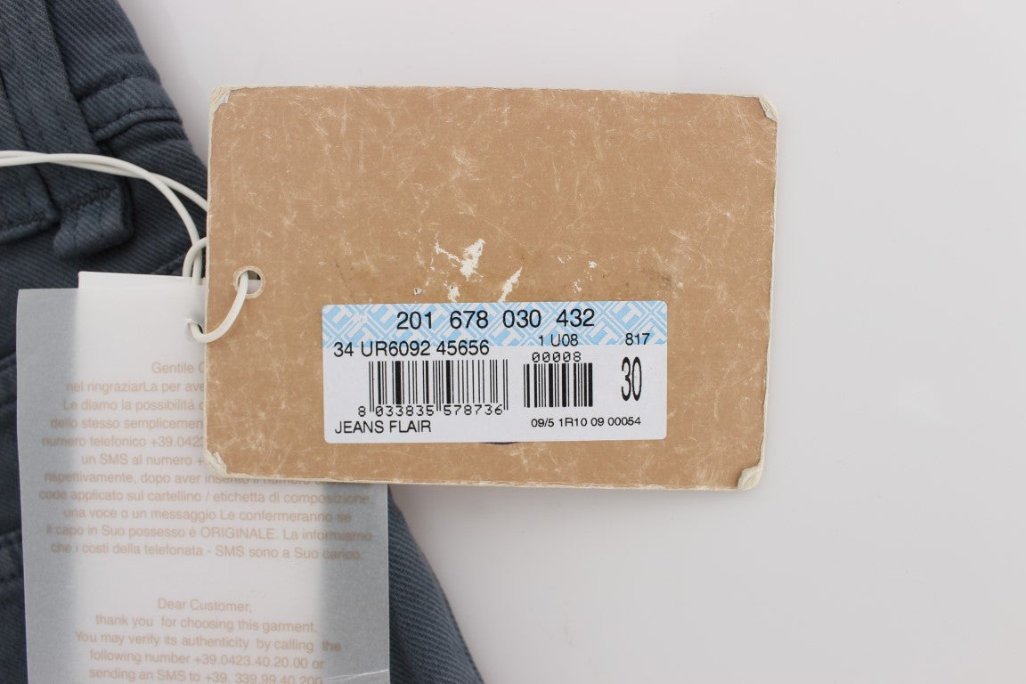 Blaue Slim Fit Bootcut-Jeans aus Baumwollmischung