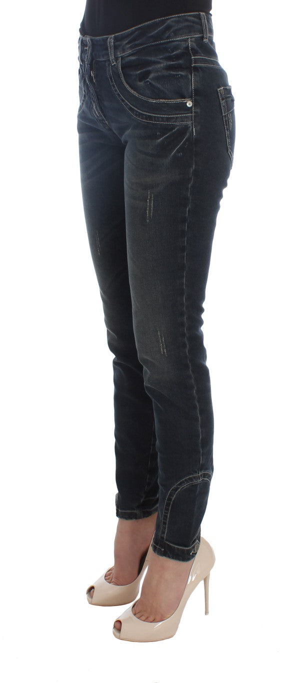 Blaue Slim Fit Jeans aus Baumwollmischung
