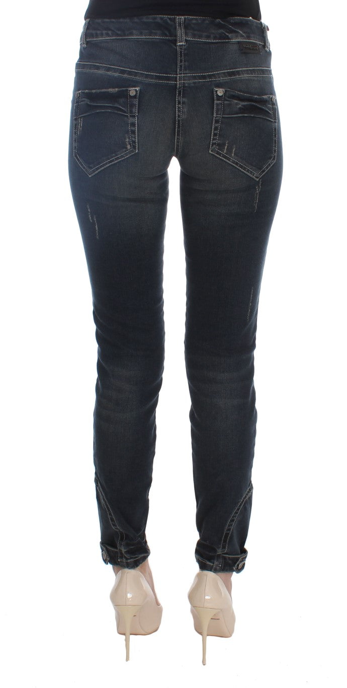 Blaue Slim Fit Jeans aus Baumwollmischung
