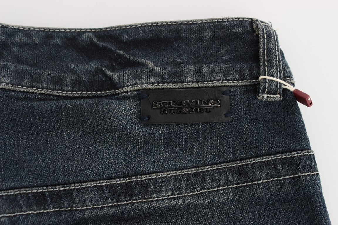 Blaue Slim Fit Jeans aus Baumwollmischung