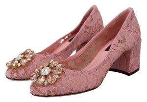 Rosa Taormina Lace Crystal Pumps Pastell Schuhe