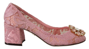 Rosa Taormina Lace Crystal Pumps Pastell Schuhe