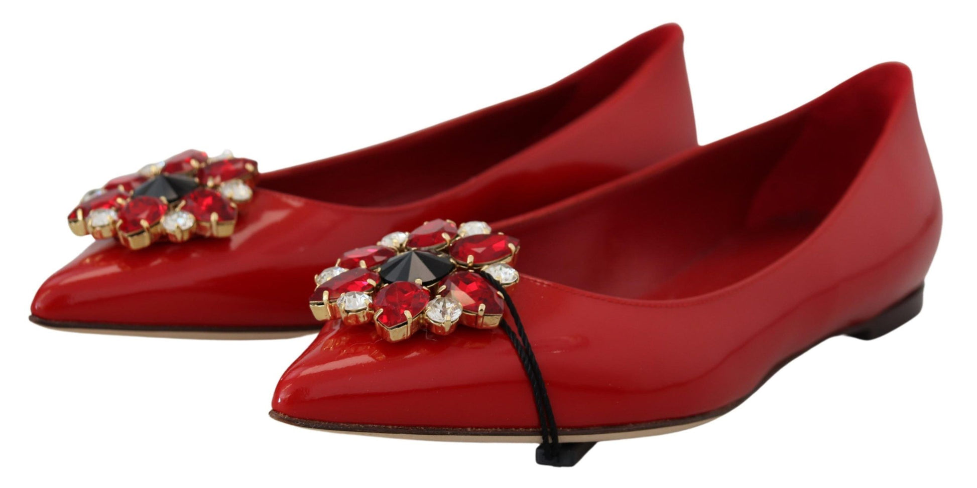 Rote Leder Kristalle Loafers Flats Schuhe