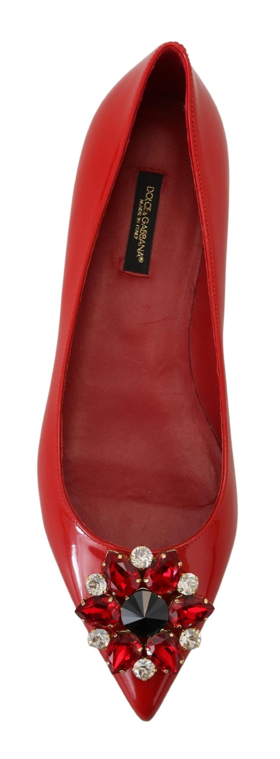 Rote Leder Kristalle Loafers Flats Schuhe