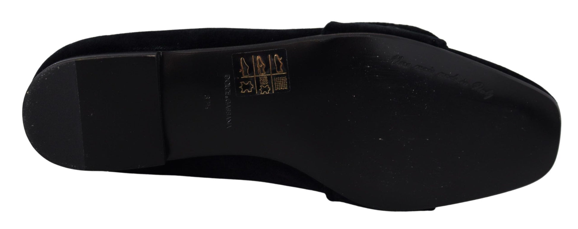 Schwarze Loafer aus Samt mit Kristallen