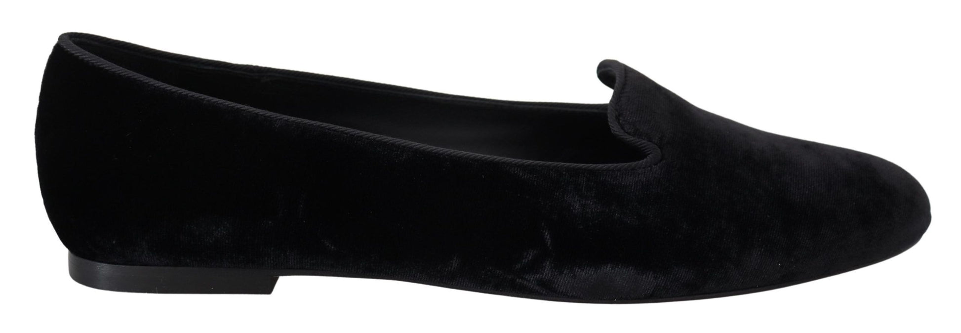 Schwarze Slipper aus Samt, flache Schuhe