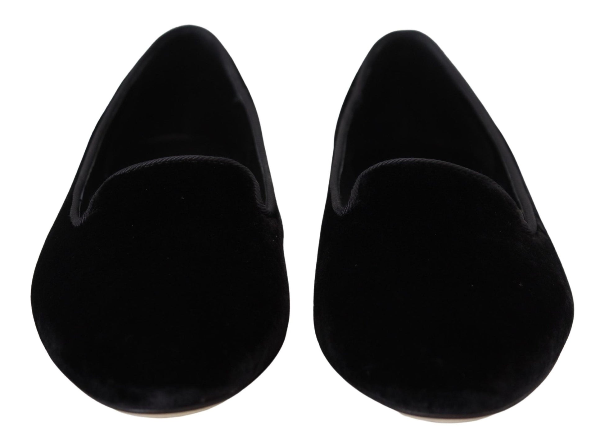 Schwarze Slipper aus Samt, flache Schuhe
