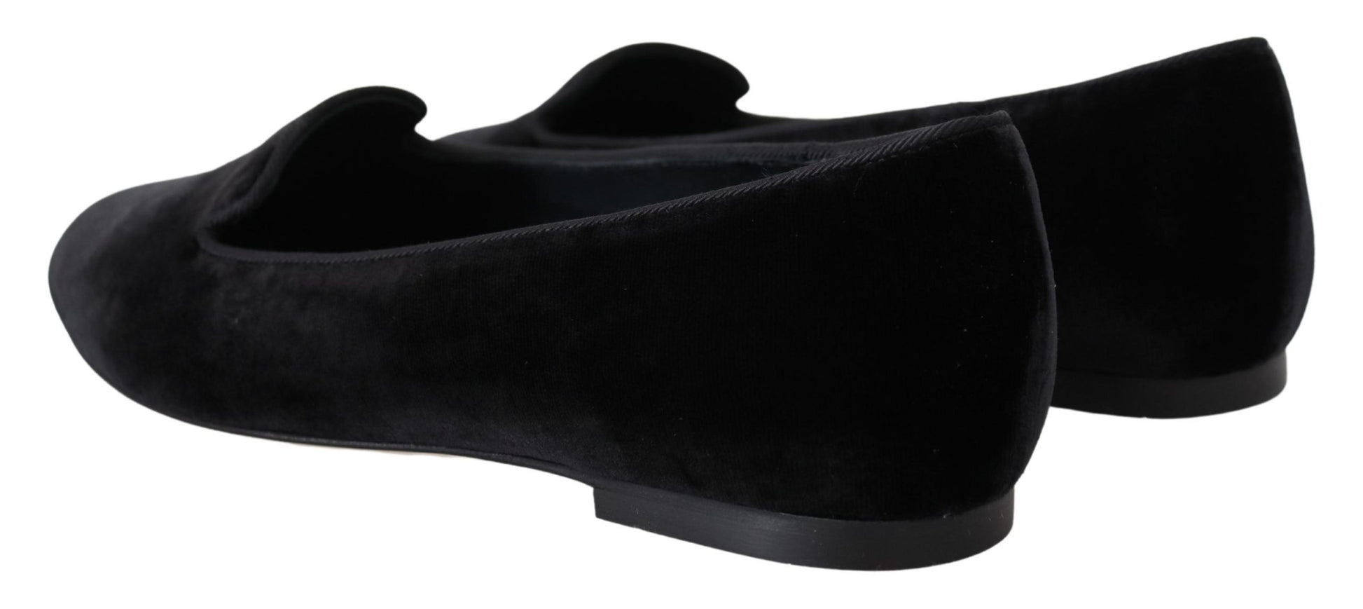 Schwarze Slipper aus Samt, flache Schuhe