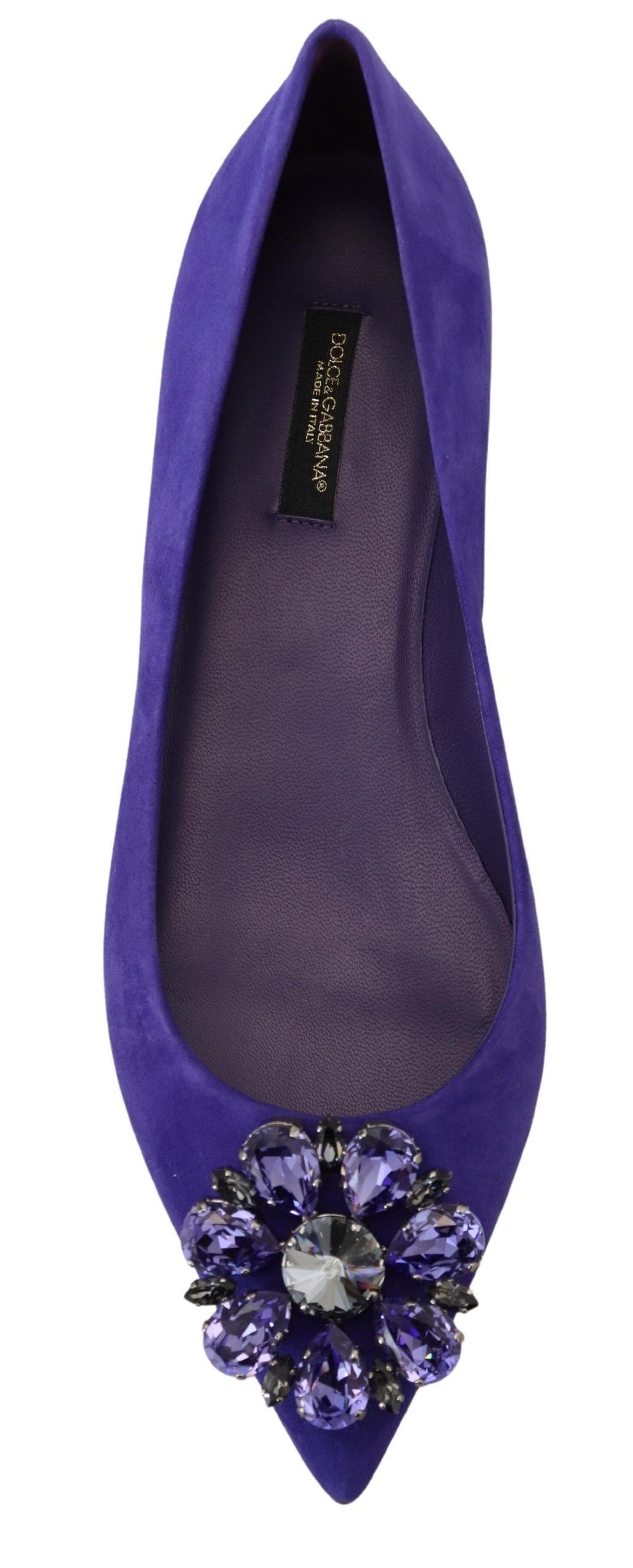 Lila Wildleder Kristalle Loafers Flats Schuhe
