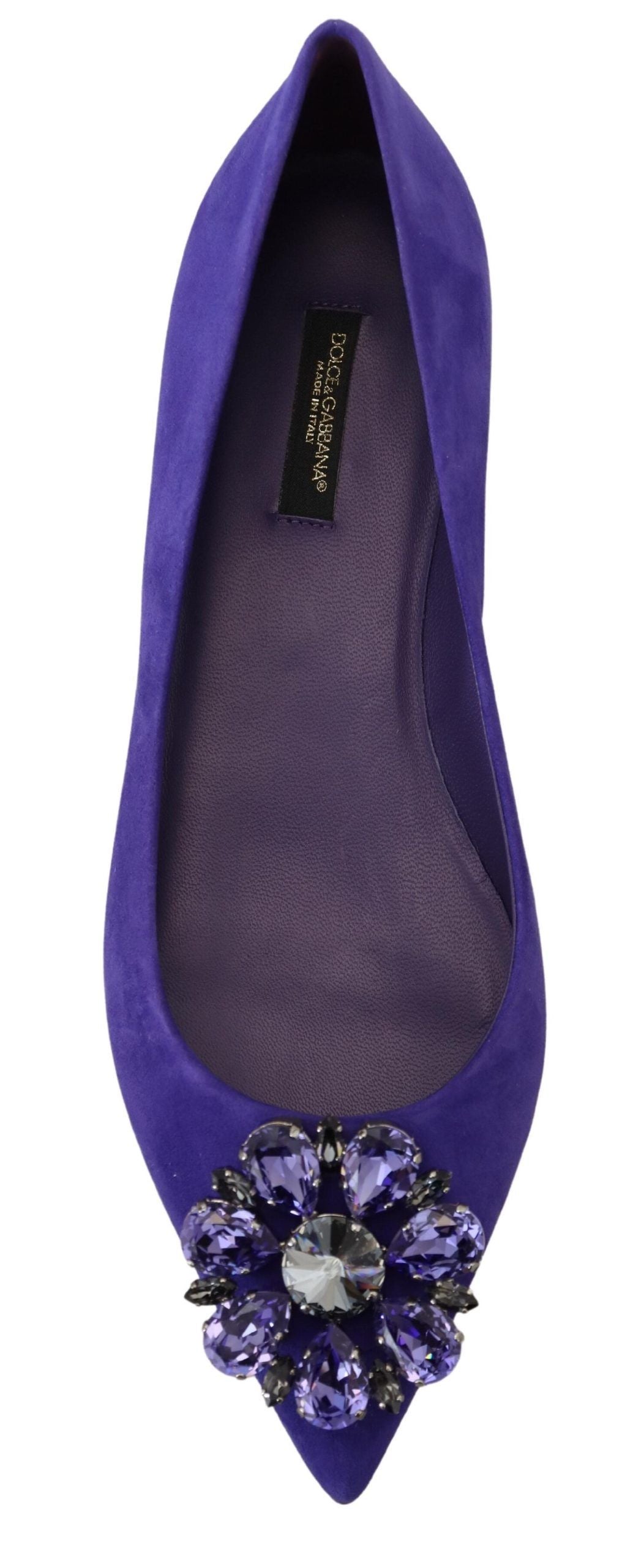 Lila Wildleder Kristalle Loafers Flats Schuhe