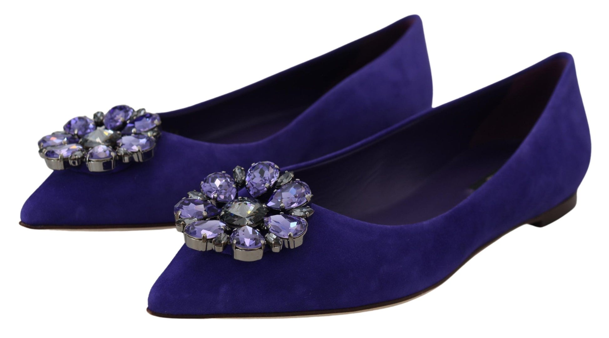 Lila Wildleder Kristalle Loafers Flats Schuhe