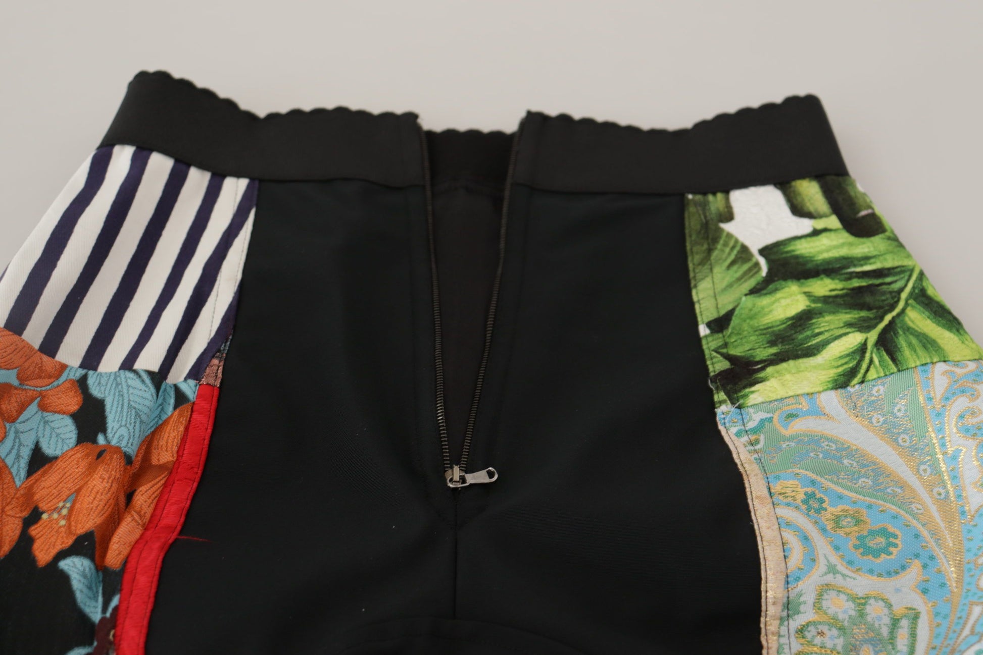 Multicolor Patchwork Jacquard Nylon Shorts