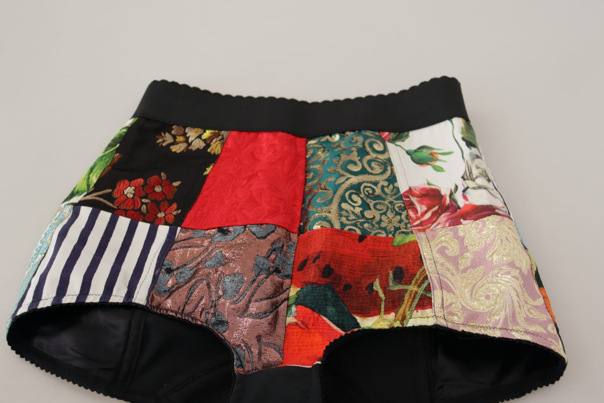 Multicolor Patchwork Jacquard Nylon Shorts
