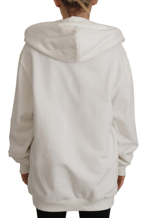 Weißer Hoodie Pullover Bestickter Pullover