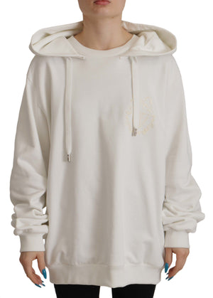 Weißer Hoodie Pullover Bestickter Pullover