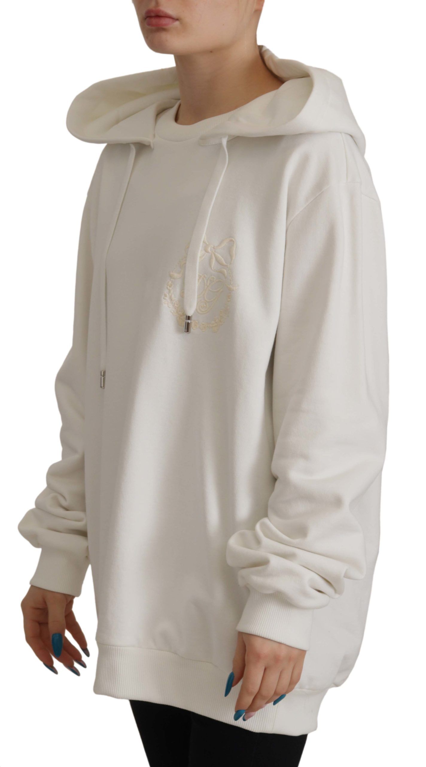 Weißer Hoodie Pullover Bestickter Pullover
