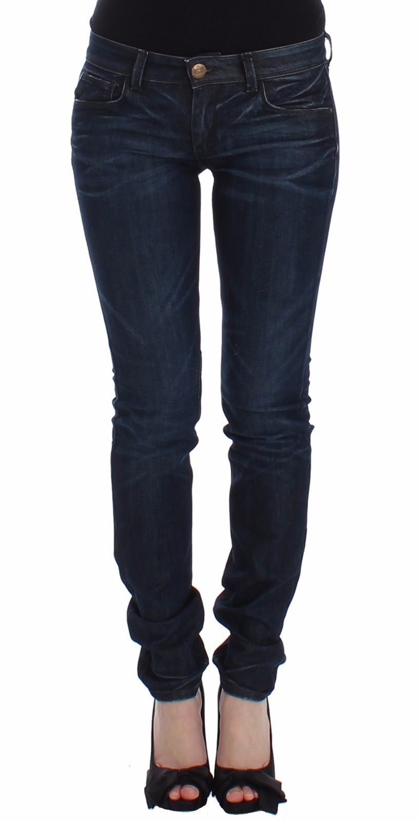 Blaue Slim Jeans Denim Hose Skinny Leg Stretch