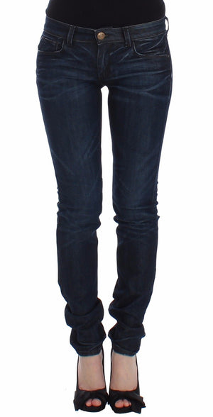 Blaue Slim Jeans Denim Hose Skinny Leg Stretch