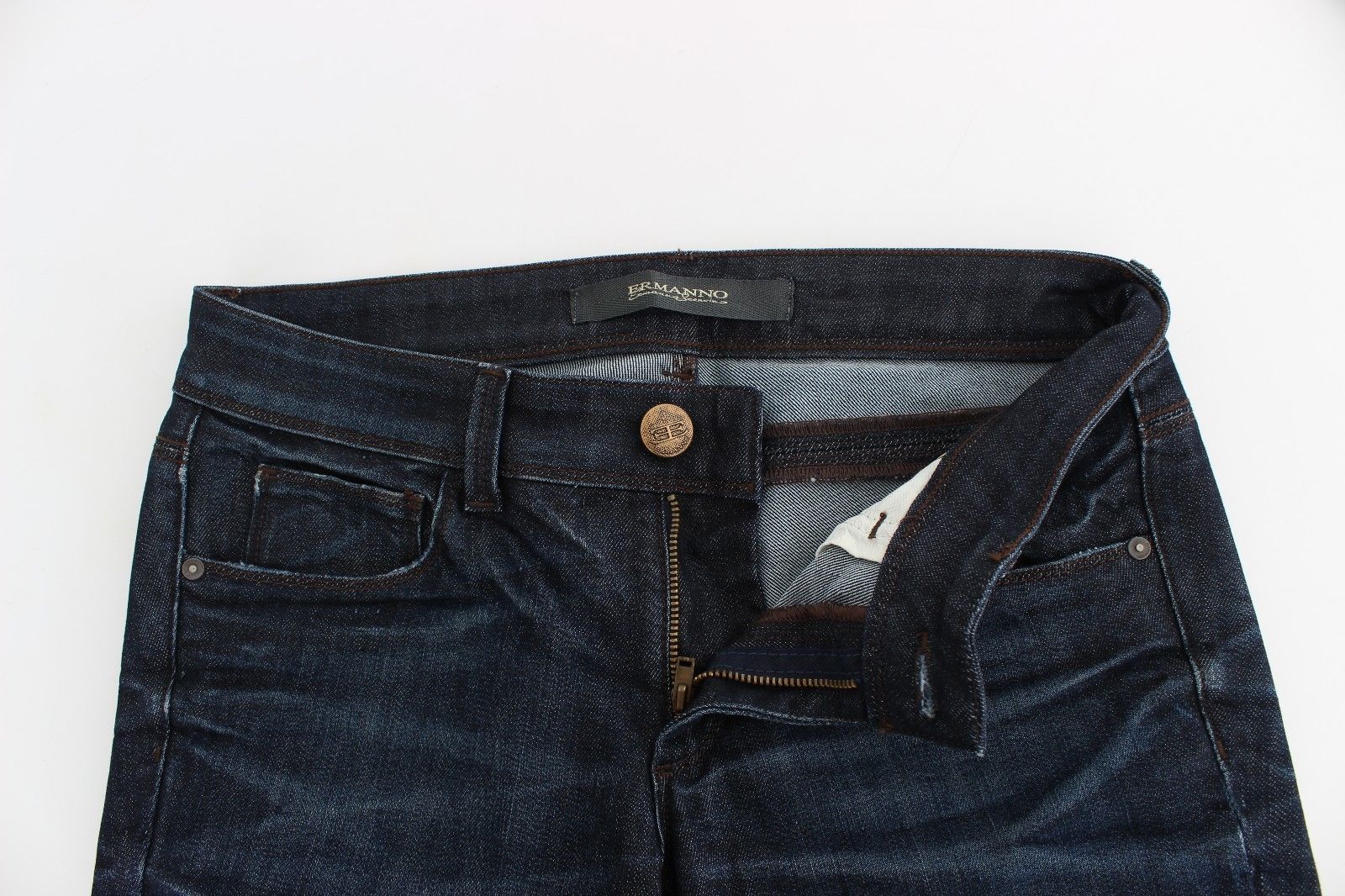 Blaue Slim Jeans Denim Hose Skinny Leg Stretch