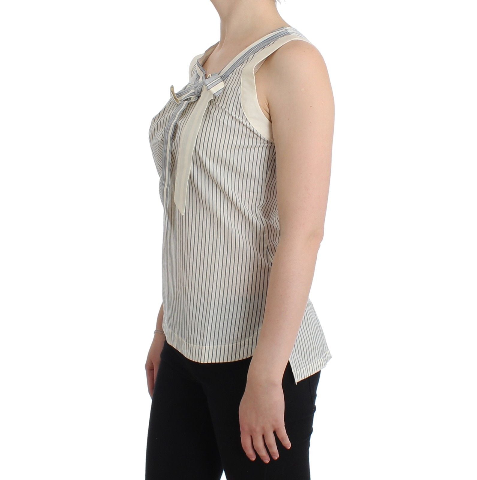 Strandmode Gestreiftes Top Bluse Shirt Schleife Tank