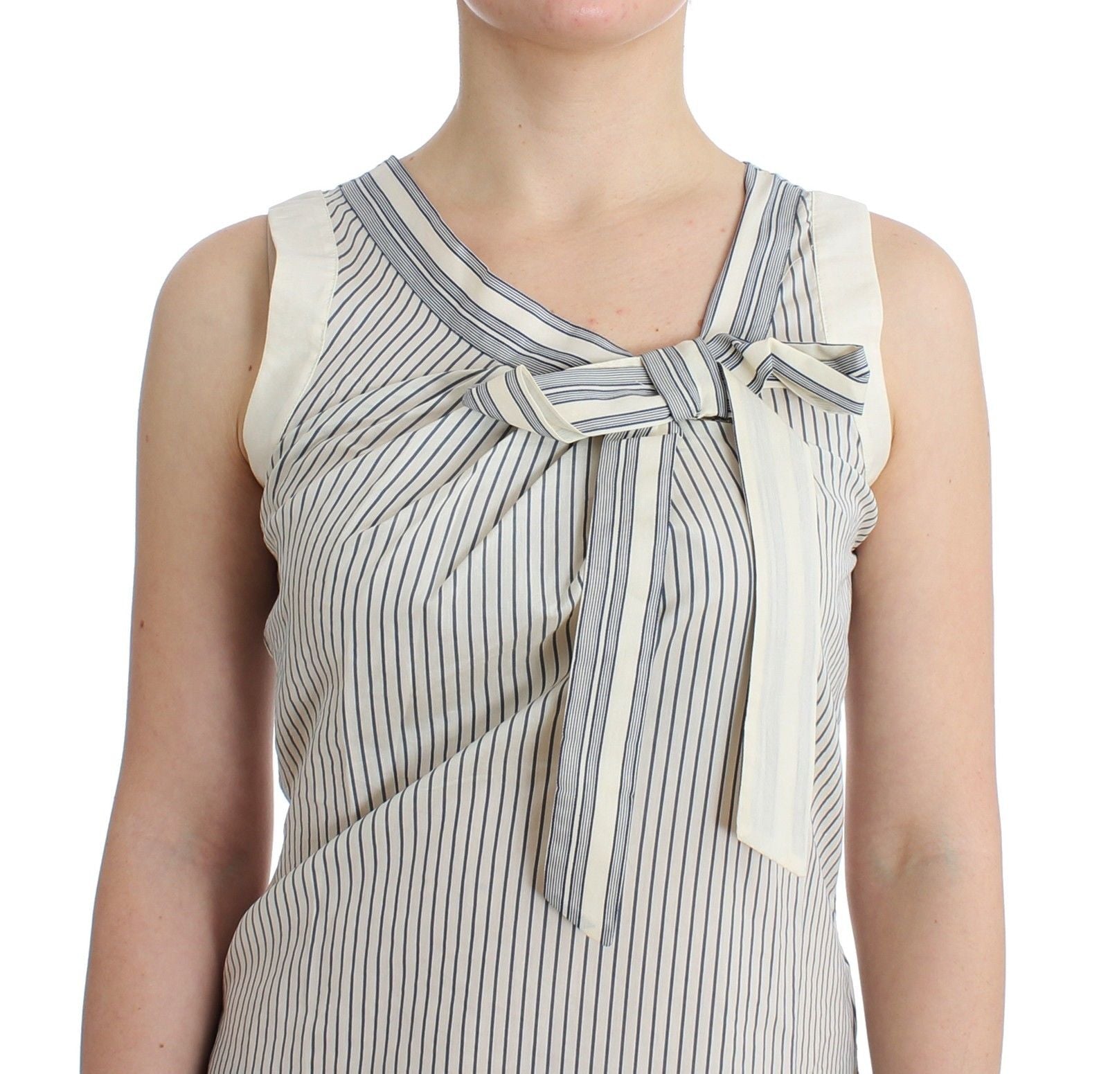 Strandmode Gestreiftes Top Bluse Shirt Schleife Tank