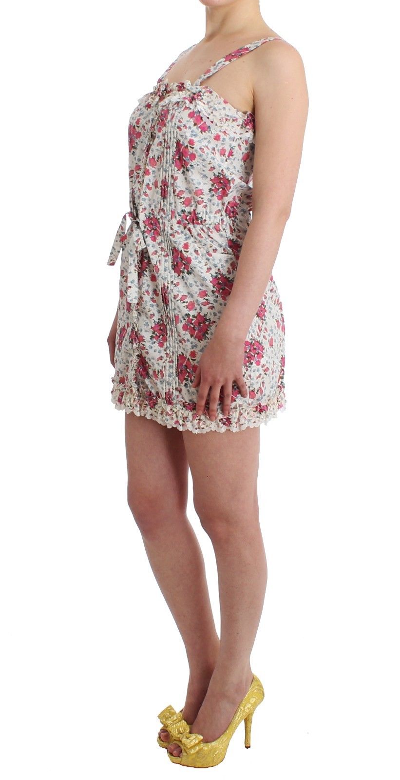Strandmode Rosa Blumen Strand Minikleid Kurz
