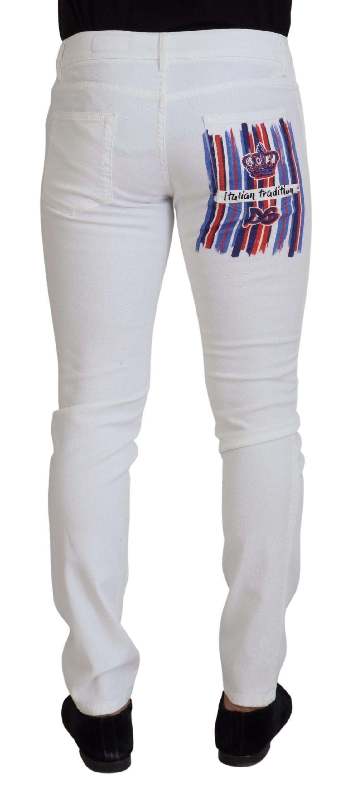 Weiße Slim Skinny Jeans aus Stretch-Baumwolldenim