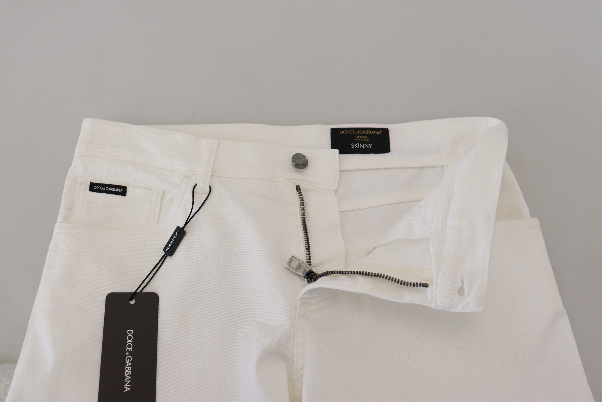 Weiße Slim Skinny Jeans aus Stretch-Baumwolldenim