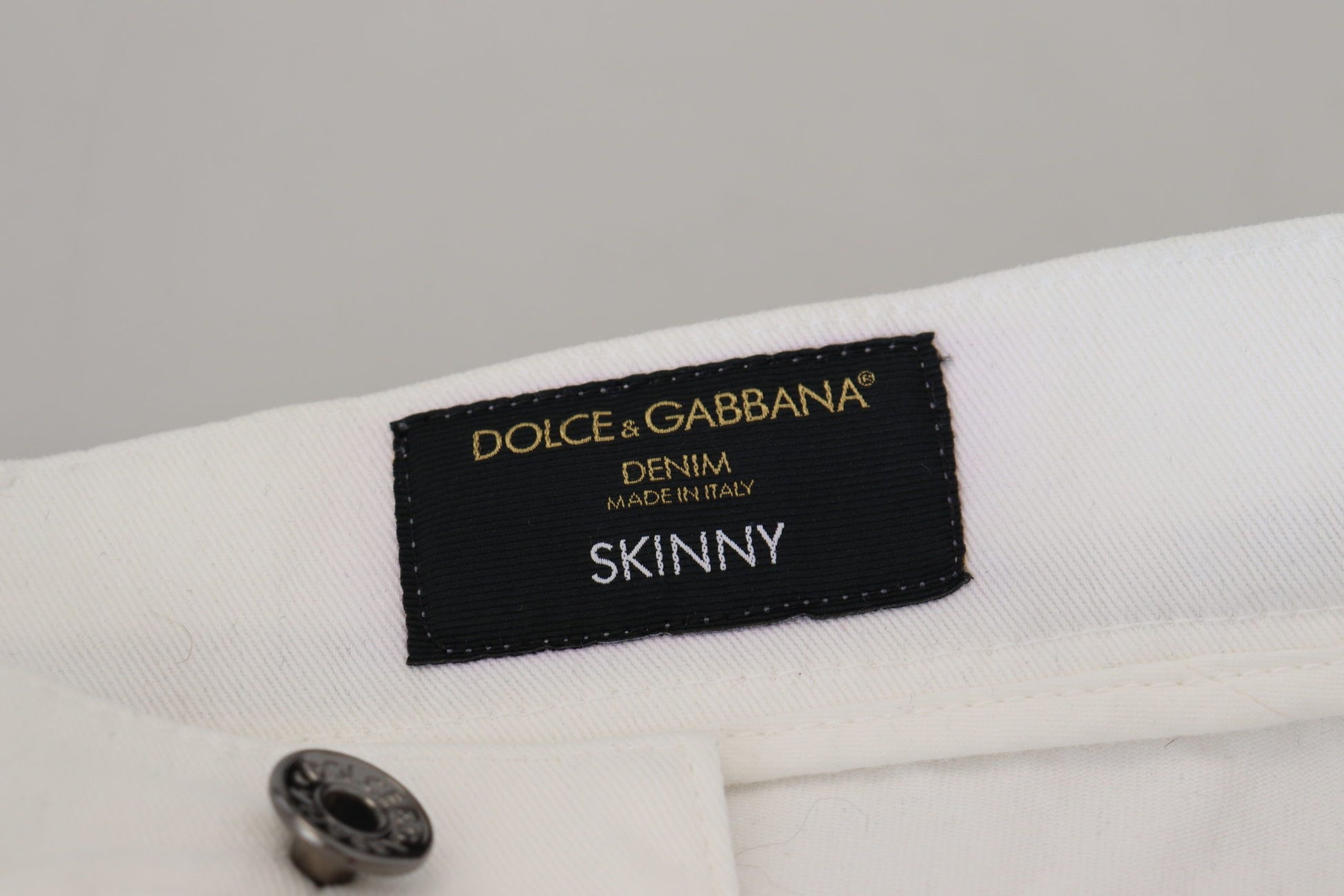 Weiße Slim Skinny Jeans aus Stretch-Baumwolldenim