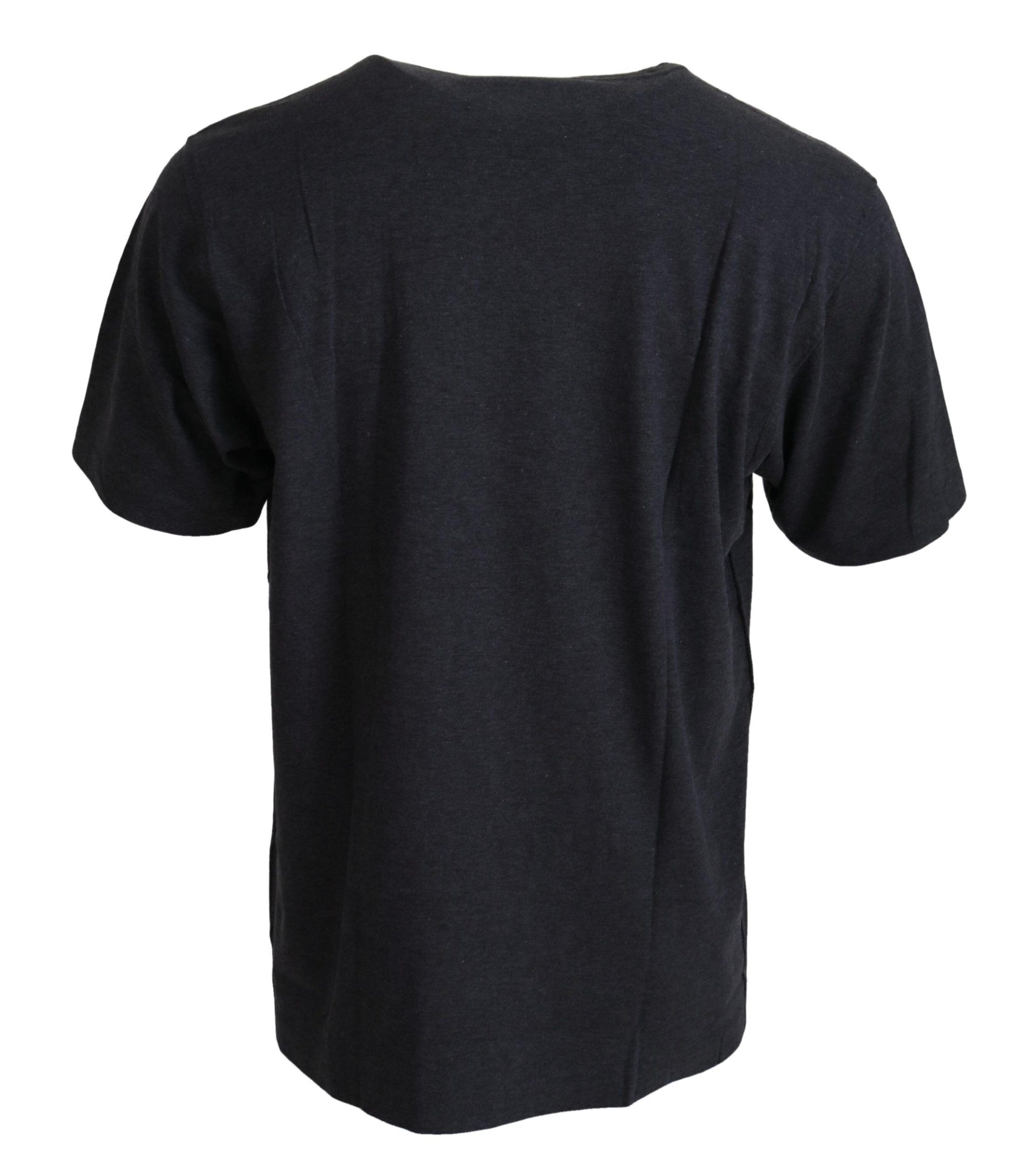 Graues Kurzarm-T-Shirt aus Baumwolle mit Rundhalsausschnitt