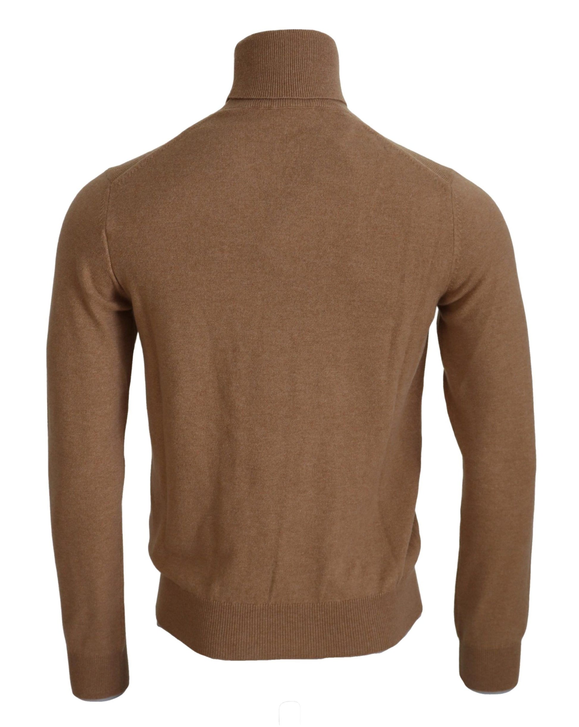 Beigefarbener Rollkragenpullover aus Kaschmir
