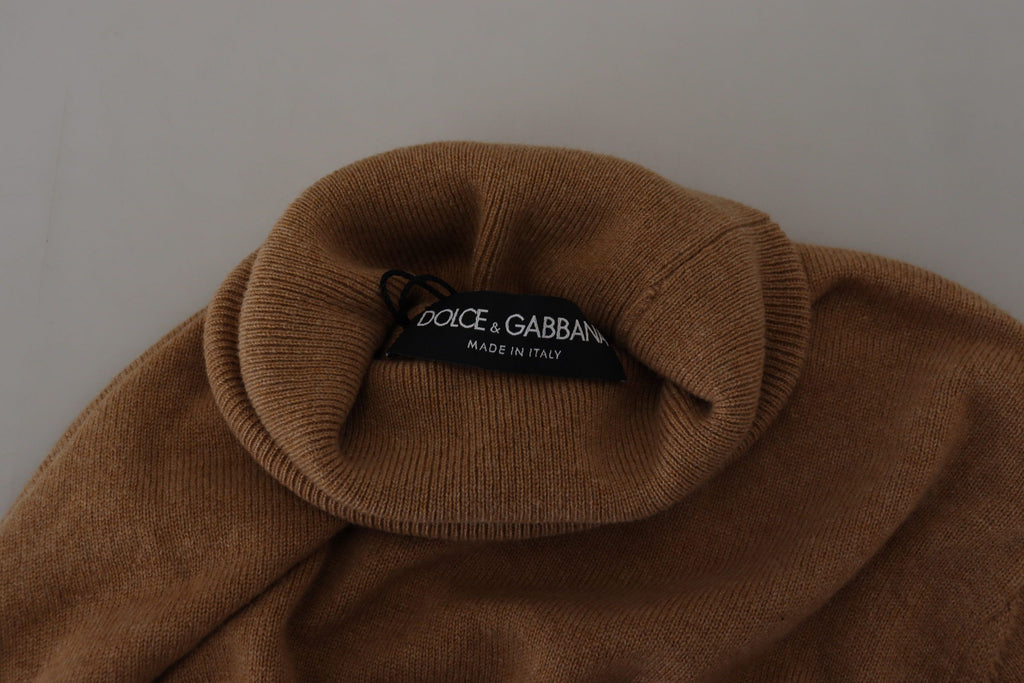 Beigefarbener Rollkragenpullover aus Kaschmir