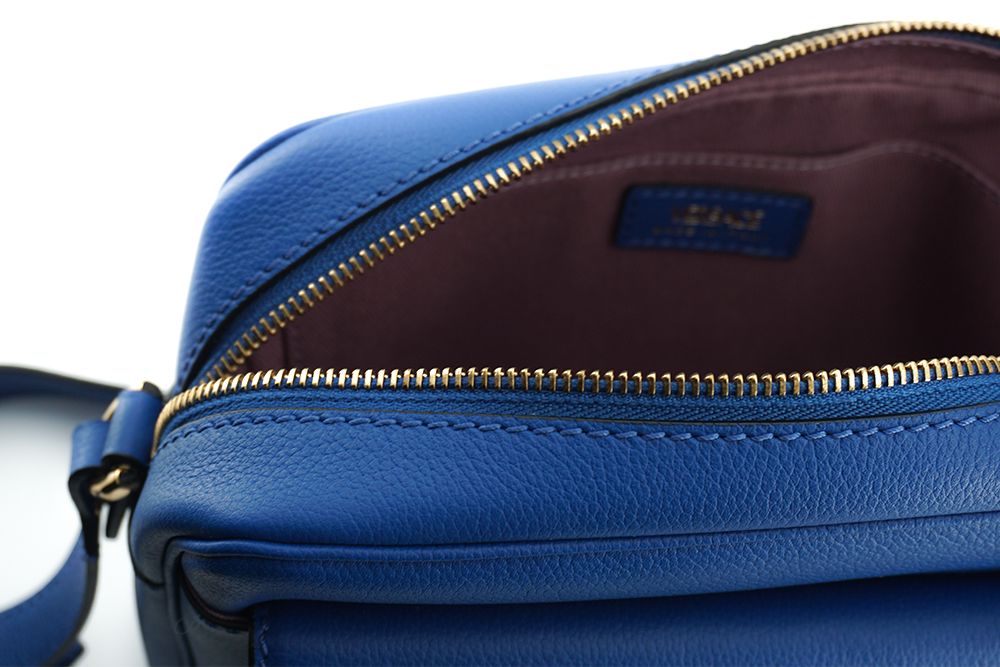 Elegante blaue Kameratasche aus Kalbsleder