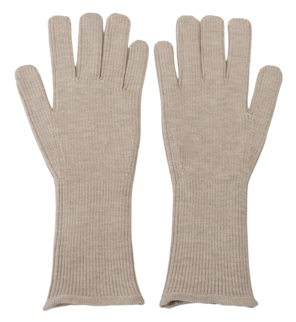 Elfenbeinfarbene Herrenhandschuhe aus Kaschmir und Seide