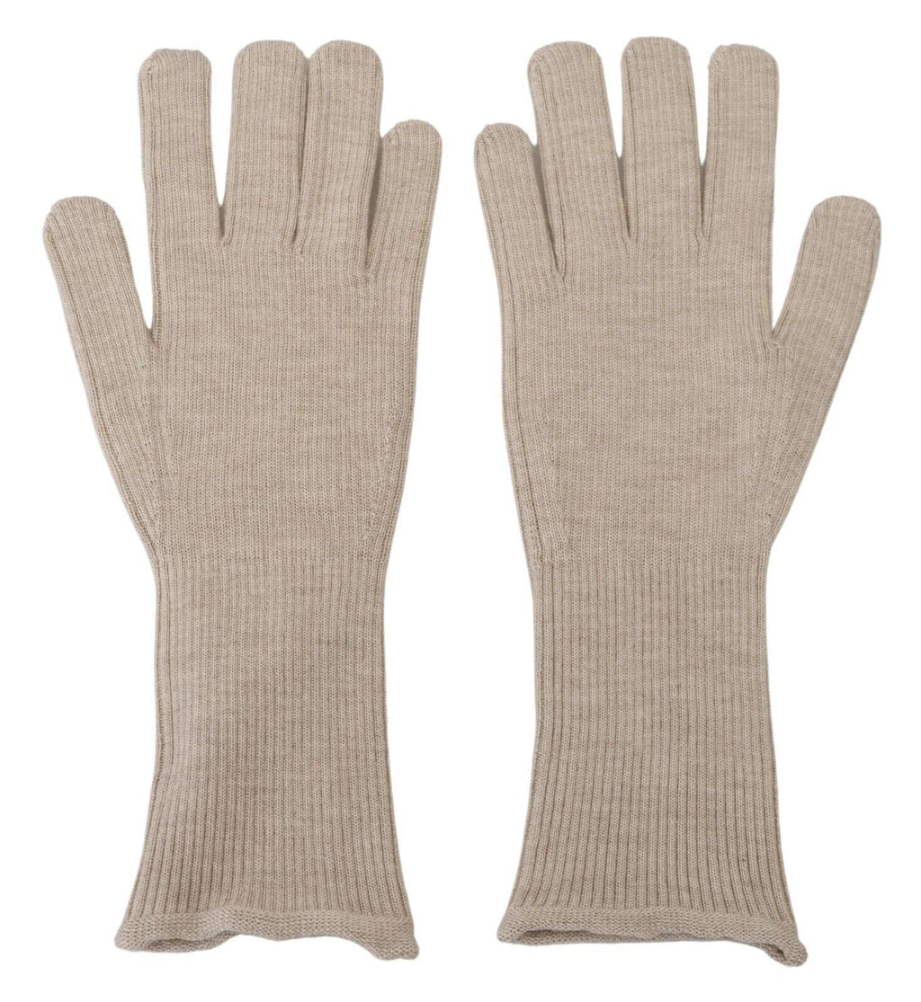 Elfenbeinfarbene Herrenhandschuhe aus Kaschmir und Seide