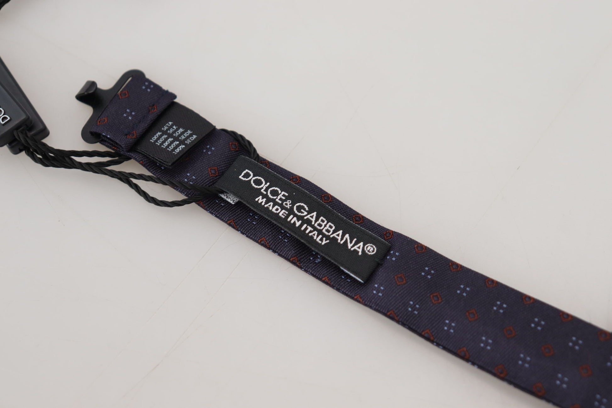 Dolce & Gabbana Blue Pattern Silk Adjustable Neck Papillon Bow Tie