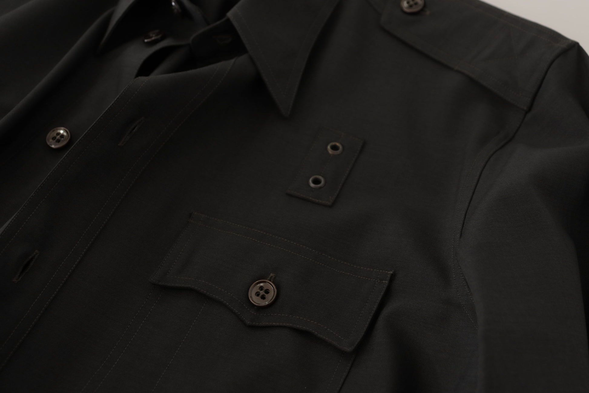 Dunkelgrünes Slim Fit Freizeithemd aus Baumwolle für Herren