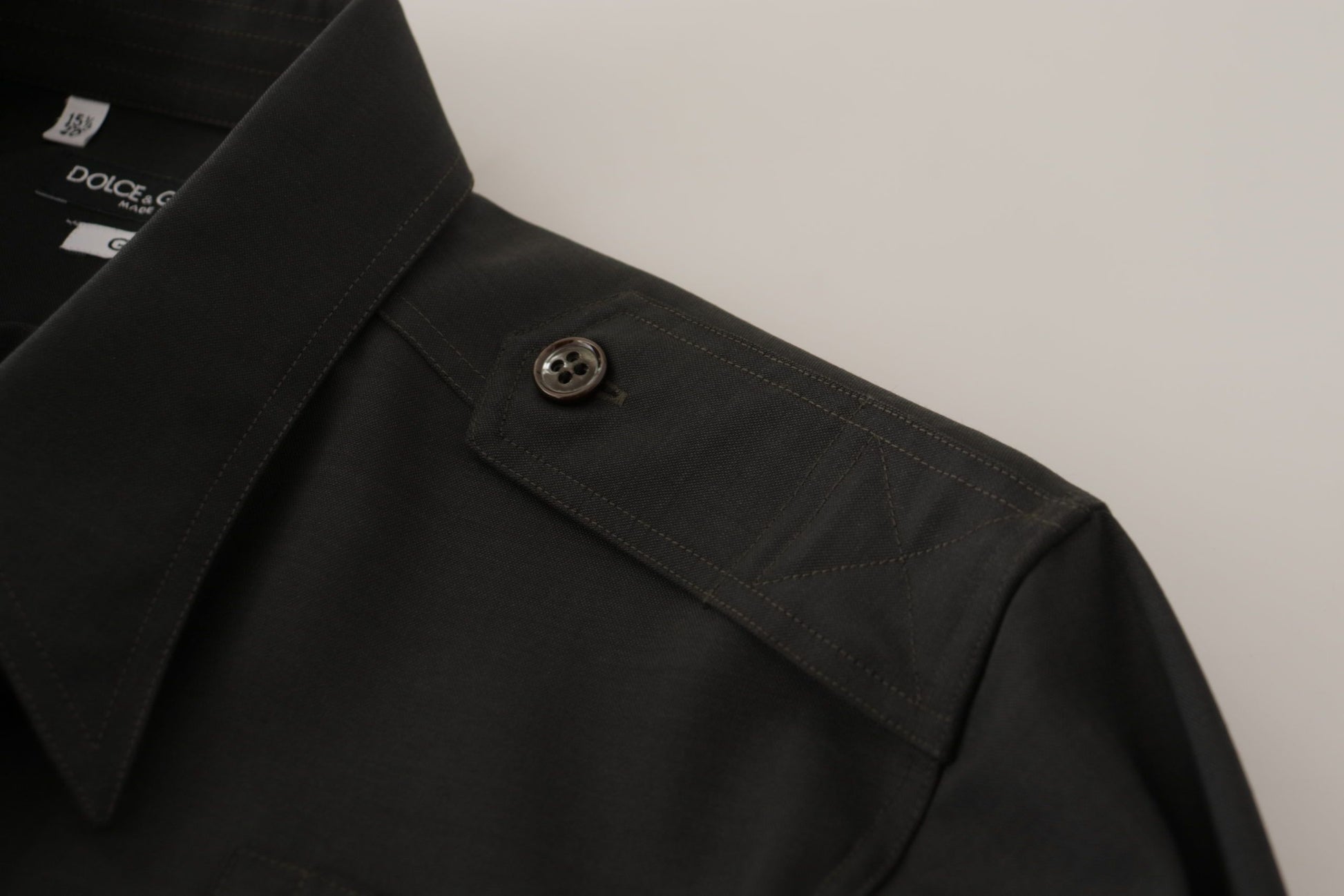 Dunkelgrünes Slim Fit Freizeithemd aus Baumwolle für Herren