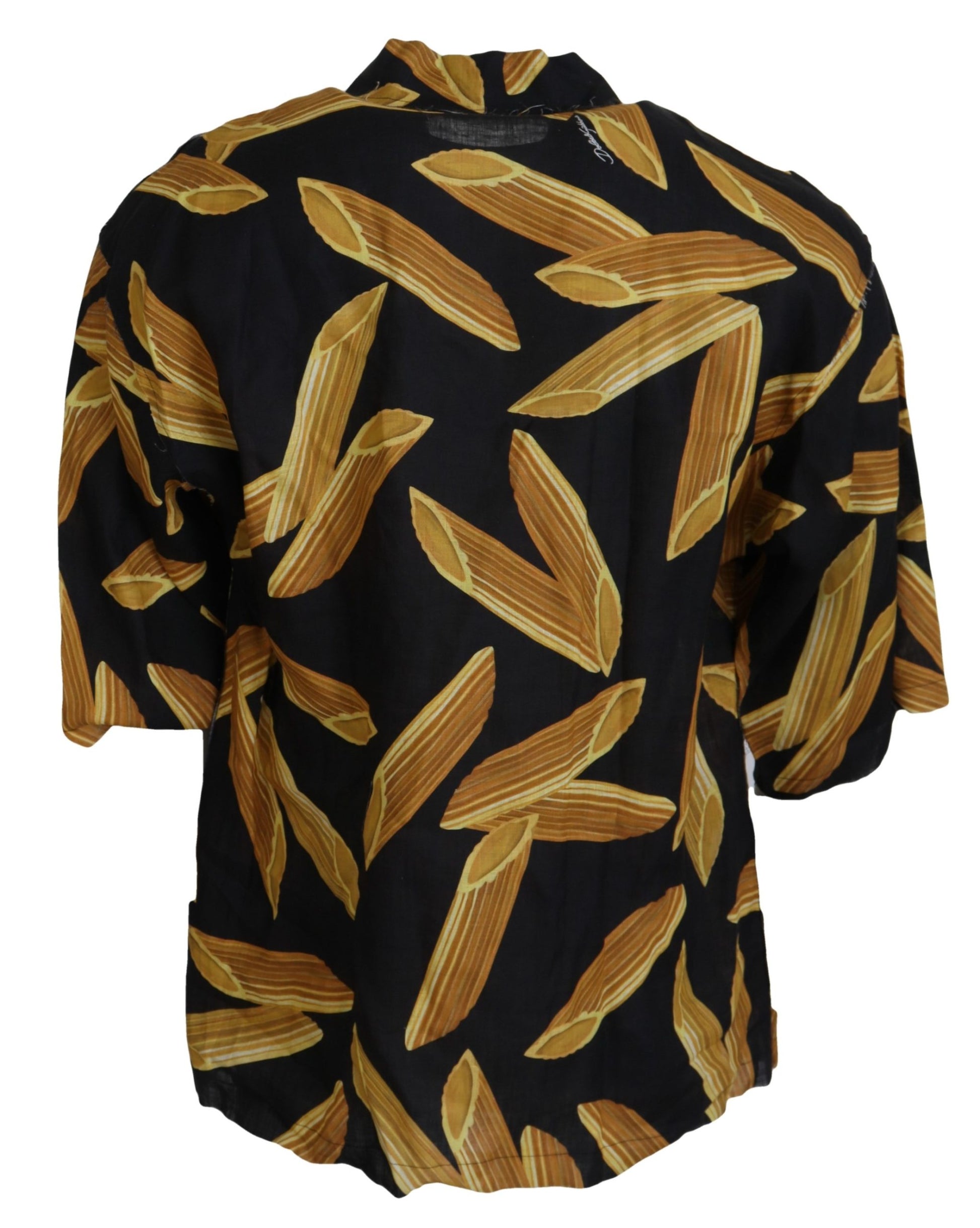 Schwarzes Casual Penne Rigate Leinen Freizeithemd