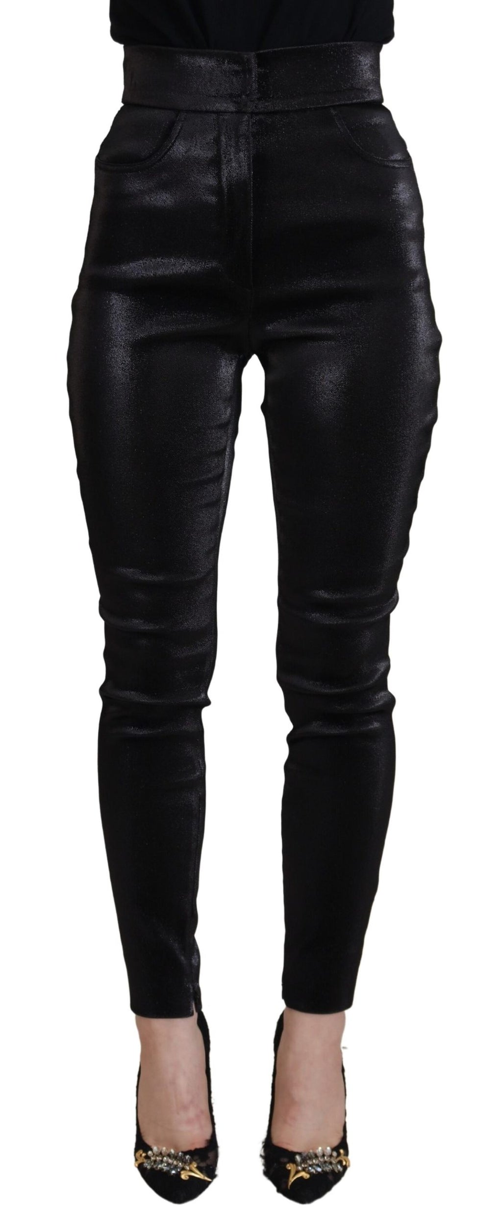 Schwarze Skinny-Jeans aus verwaschener Baumwolle